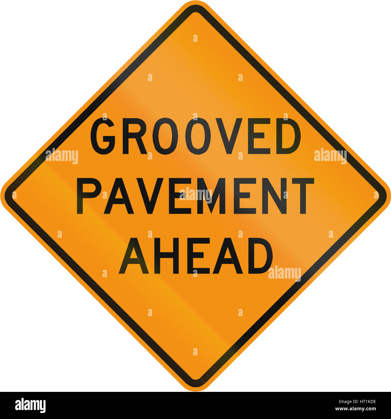 Road sign used in the US state of Virginia - Grooved pavement ahead