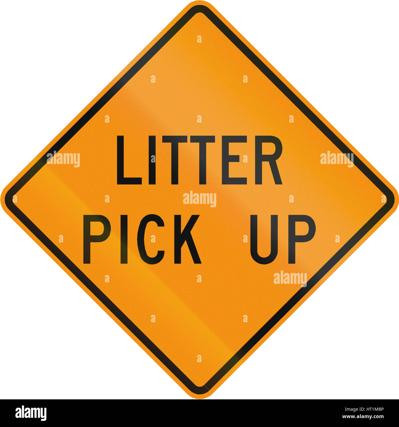 Road sign used in the US state of Virginia Litter pick up Stock Photo