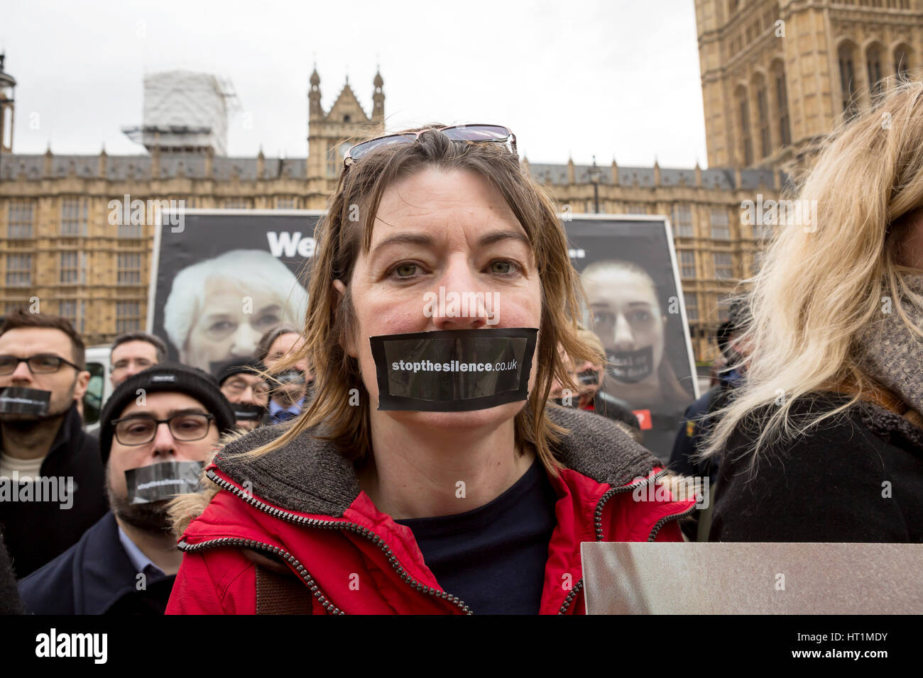 Stop the Silence. A campaign was launched in London to speak up for the people whose voices want to be heard in the Brexit negotiations. Stock Photo