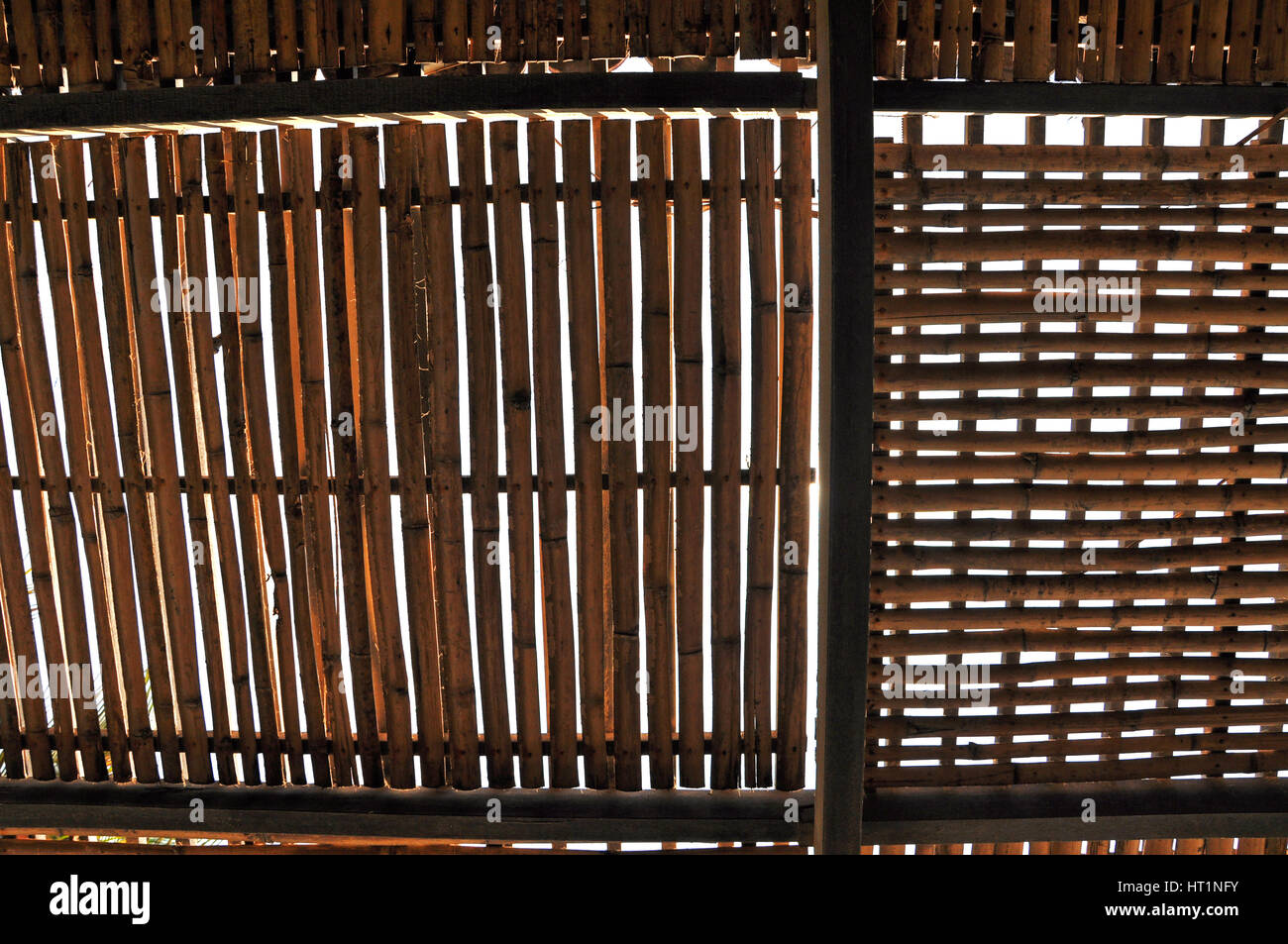 Bamboo cage, jail in Vietnam for American prisoners Stock Photo