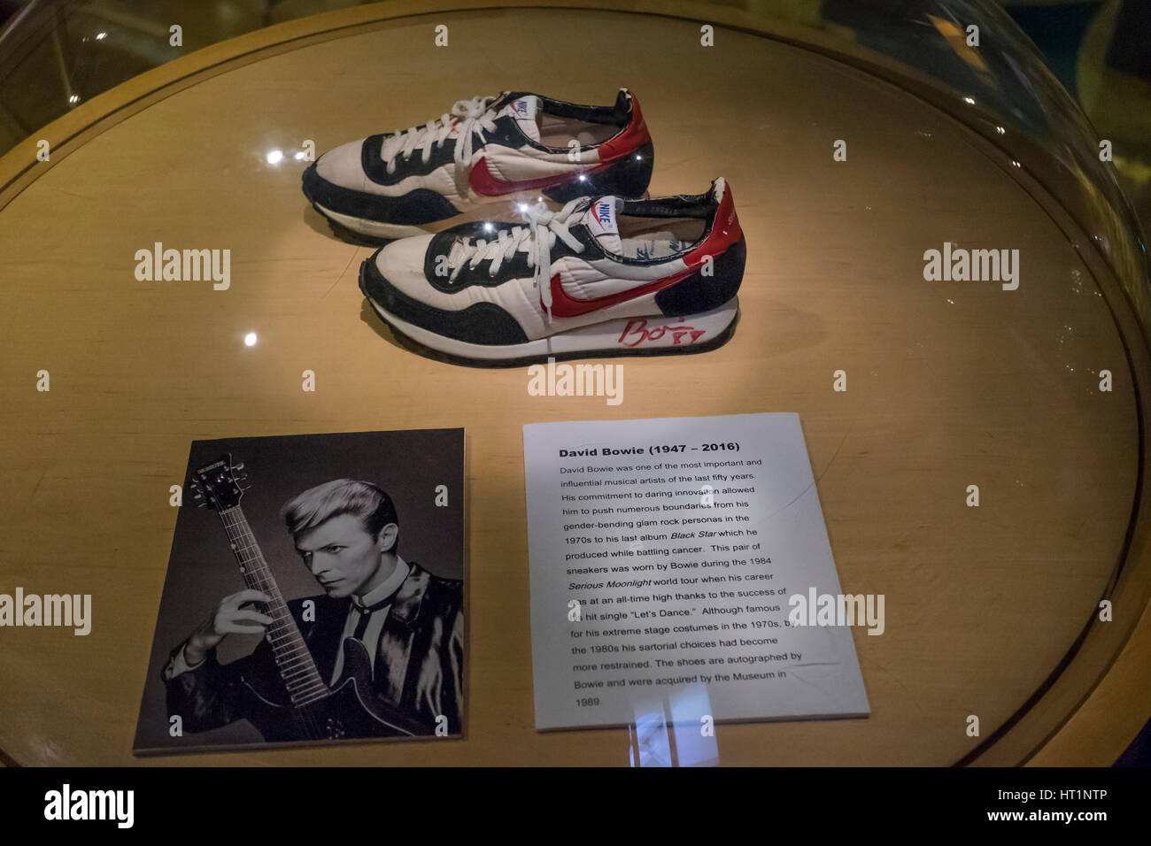 Nike running shoes worn by David Bowie found at the Bata Shoe Museum in  Toronto Canada Stock Photo - Alamy