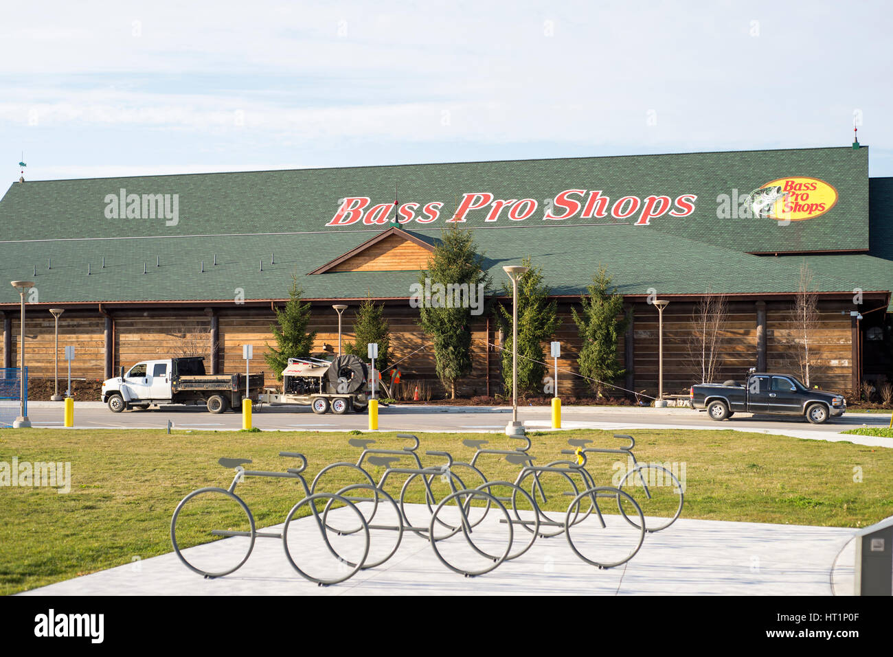 A bicycle stand outside a Bass Pro Shops in Niagara on the Lake,  Ontario,Canada Stock Photo - Alamy