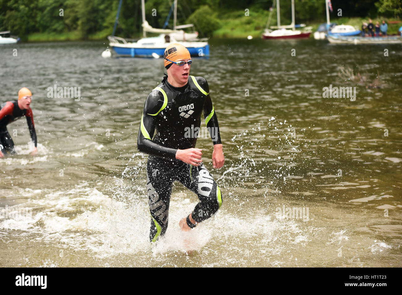 Open Water Swimming Event  Ullswater lake, Cumbria UK Stock Photo