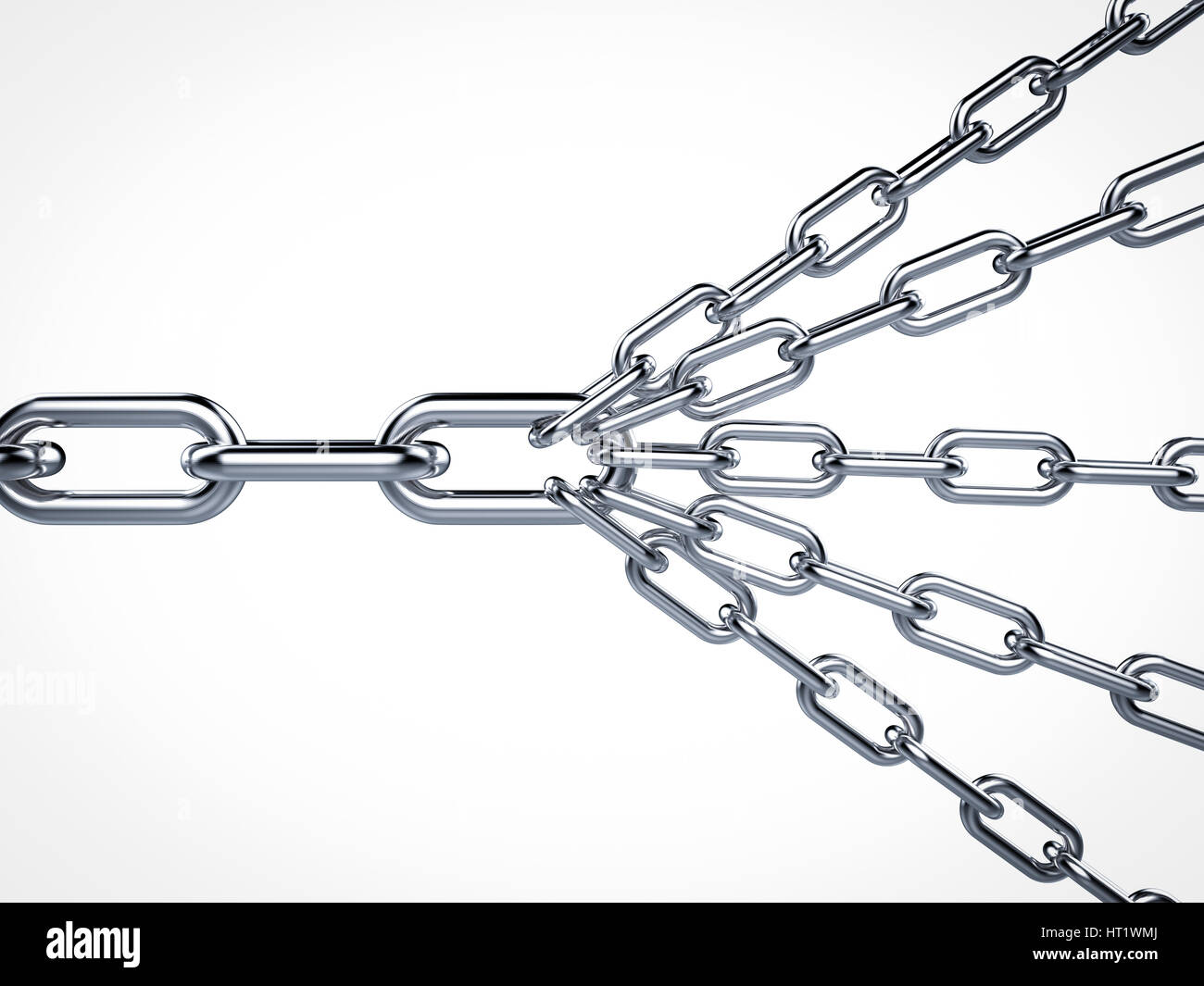 3d rendering many chains connected for strong Stock Photo - Alamy
