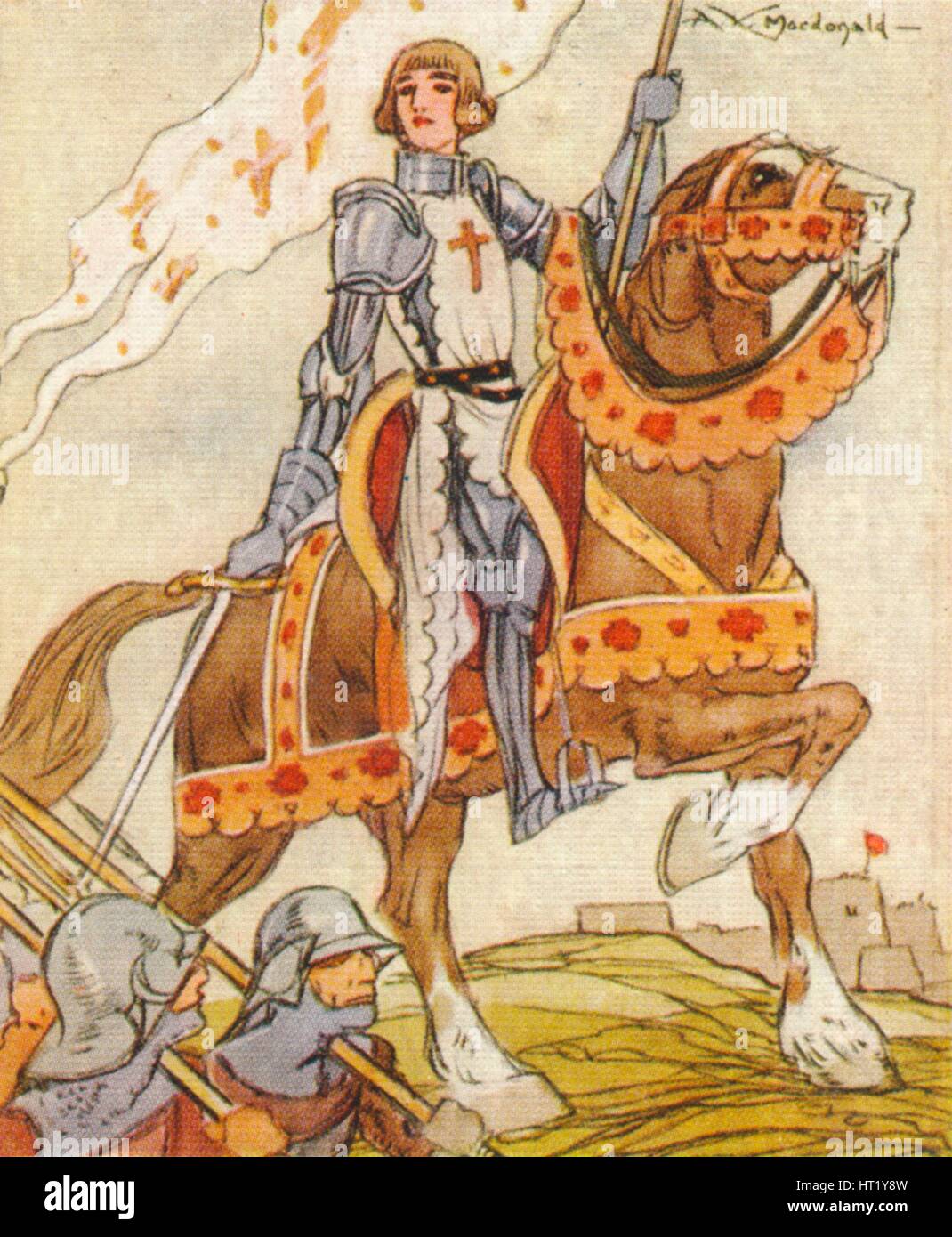 Joan of Arc, (c1412-1431) 15th century French patriot and martyr, 1937. Artist: Alexander K MacDonald Stock Photo
