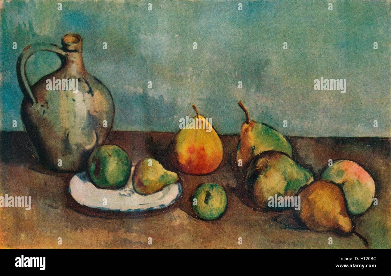 'Still life, pitcher and fruit', 1894. Artist: Paul Cezanne. Stock Photo