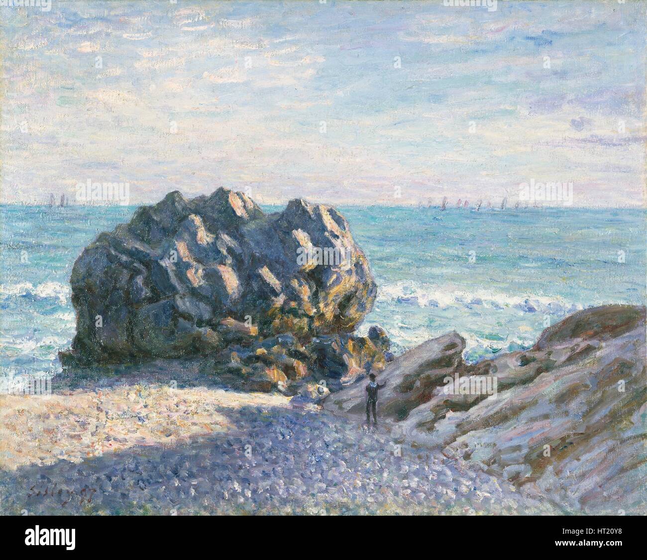 'Storr's Rock, Lady's Cove, evening', 1897. Artist: Alfred Sisley. Stock Photo