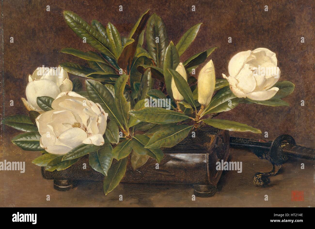 'Magnolias', 1867-1920. Artist: Alfred William Parsons. Stock Photo