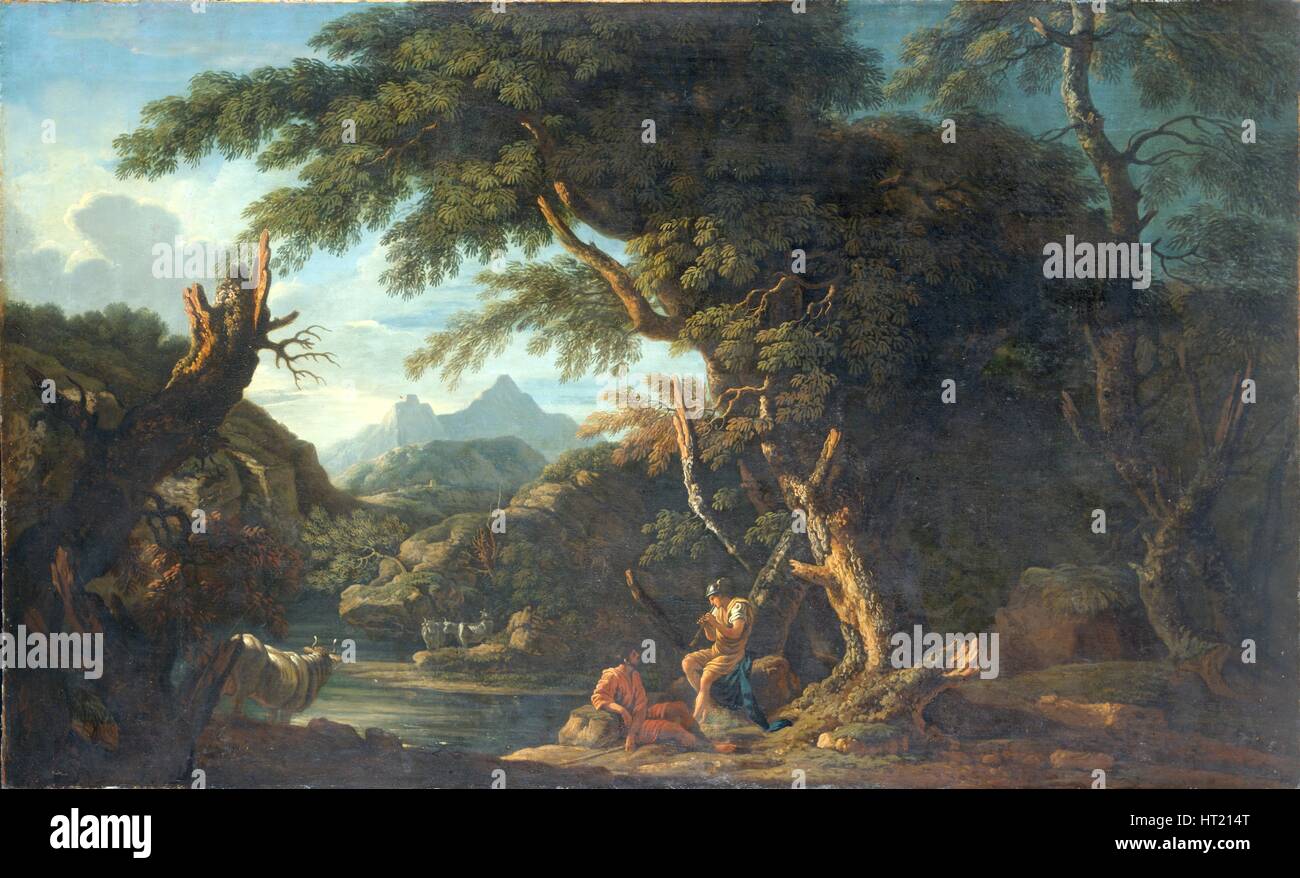 'Mercury and the woodman', 1635-1673. Artist: Salvator Rosa. Stock Photo