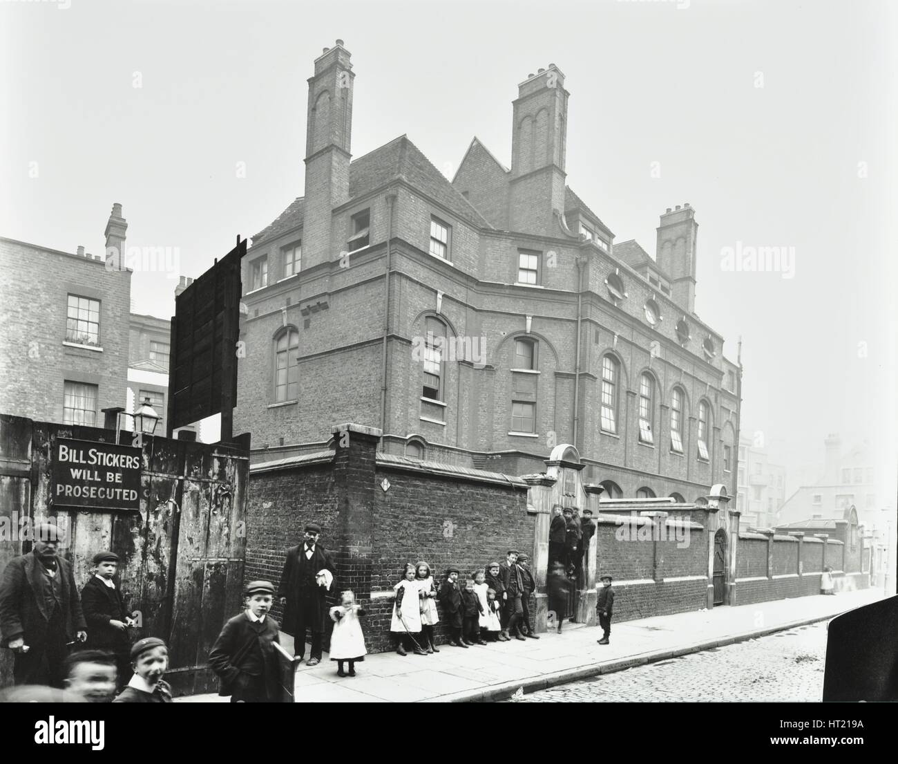 Outside Vere Street Board School, Westminster, London, 1904. Artist: Unknown. Stock Photo