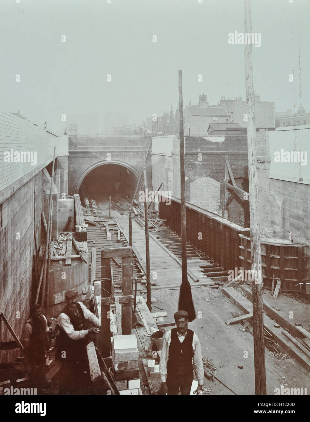 Southern approach to the Rotherhithe Tunnel, Bermondsey, London, September 1906. Artist: Unknown. Stock Photo