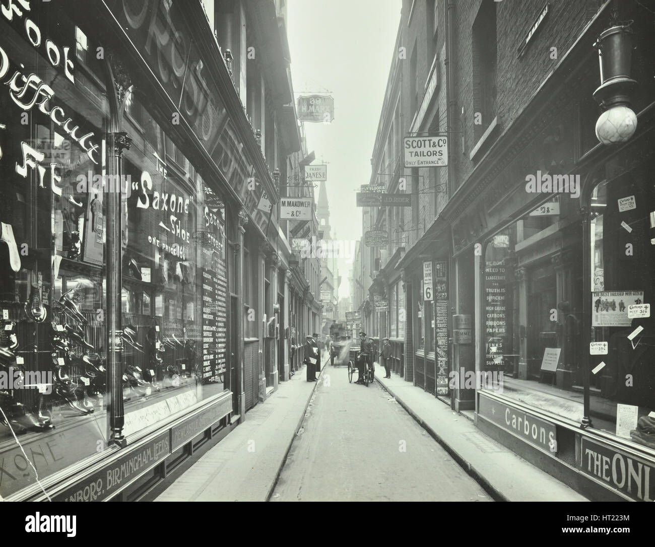 Shop windows, looking south from Cheapside, London, May 1912. Artist: Unknown. Stock Photo