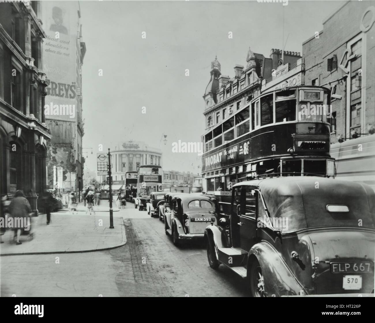 Traffic on the New Kent Road, Southwark, London, 1947. Artist: Unknown. Stock Photo
