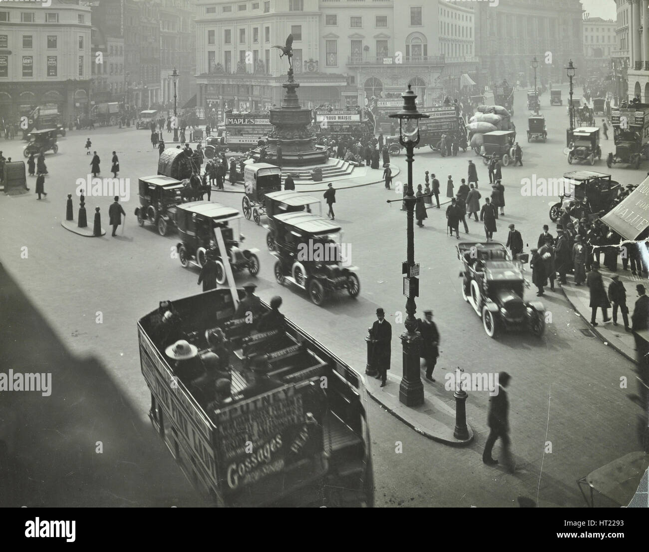 Traffic at Piccadilly Circus, London, 1912. Artist: Unknown. Stock Photo