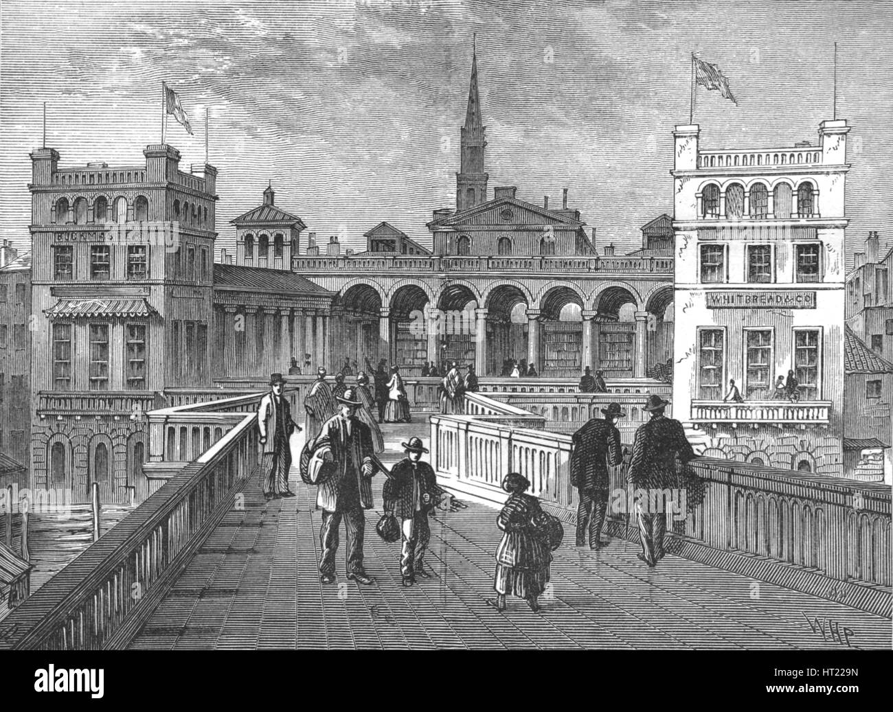 Hungerford Market from the bridge, 1850 (1897) Artist Unknown Stock