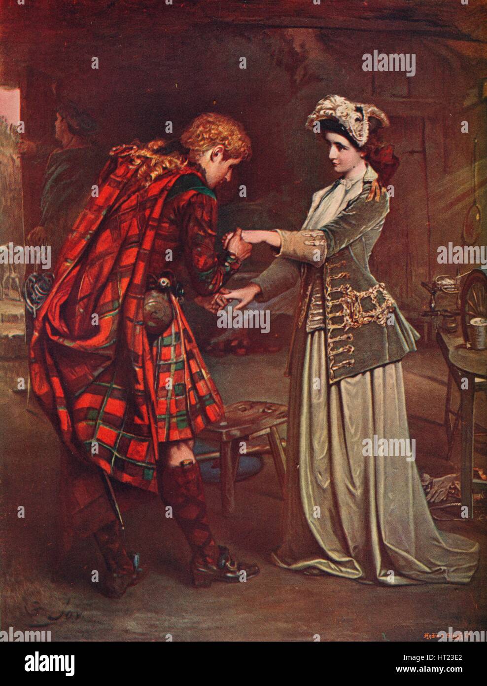 'Prince Charlie's Farewell to Flora MacDonald, 1746' (1905). Artist: Unknown. Stock Photo