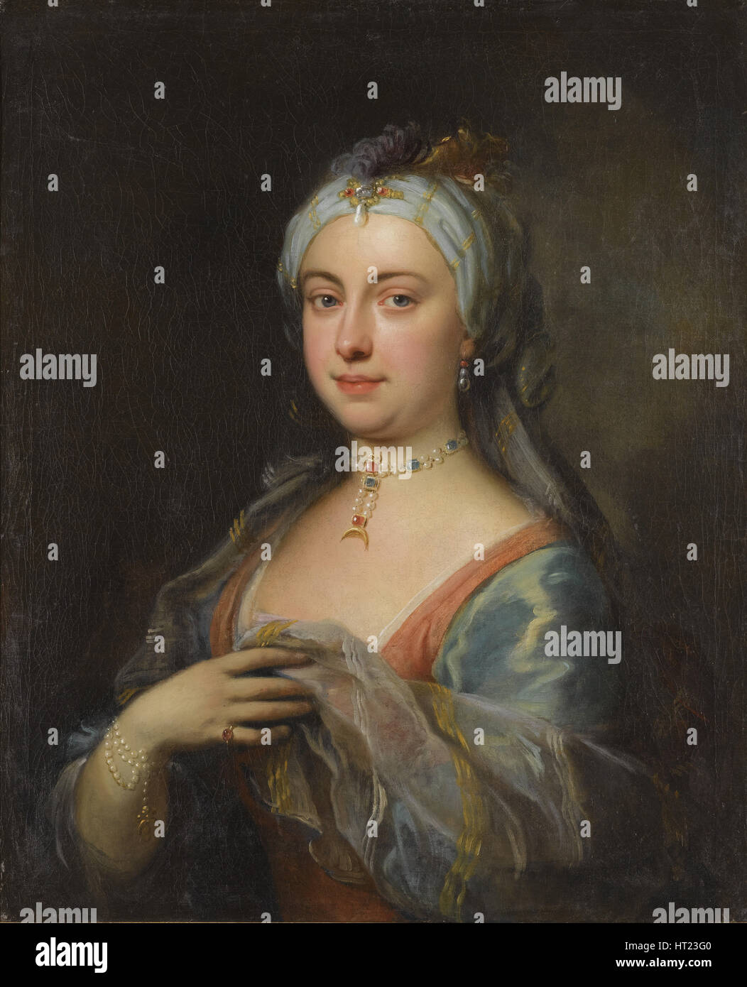 Portrait of Lady Mary Wortley Montagu (1689-1762). Artist: Highmore, Joseph (1692-1780) Stock Photo