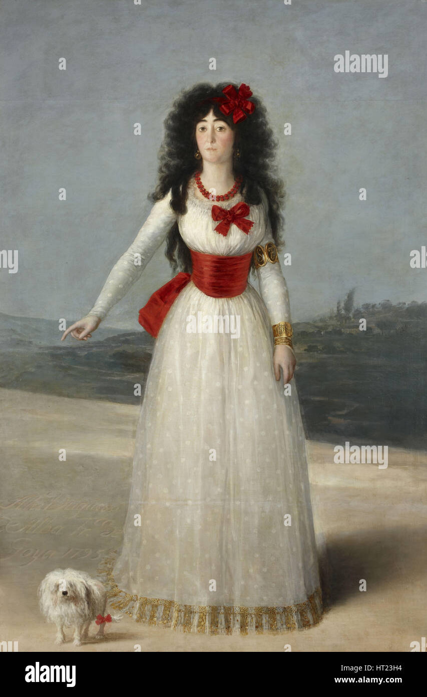 Portrait of María Cayetana de Silva (1762-1802), 13th Duchess of Alba, 1795. Artist: Goya, Francisco, de (1746-1828) Stock Photo