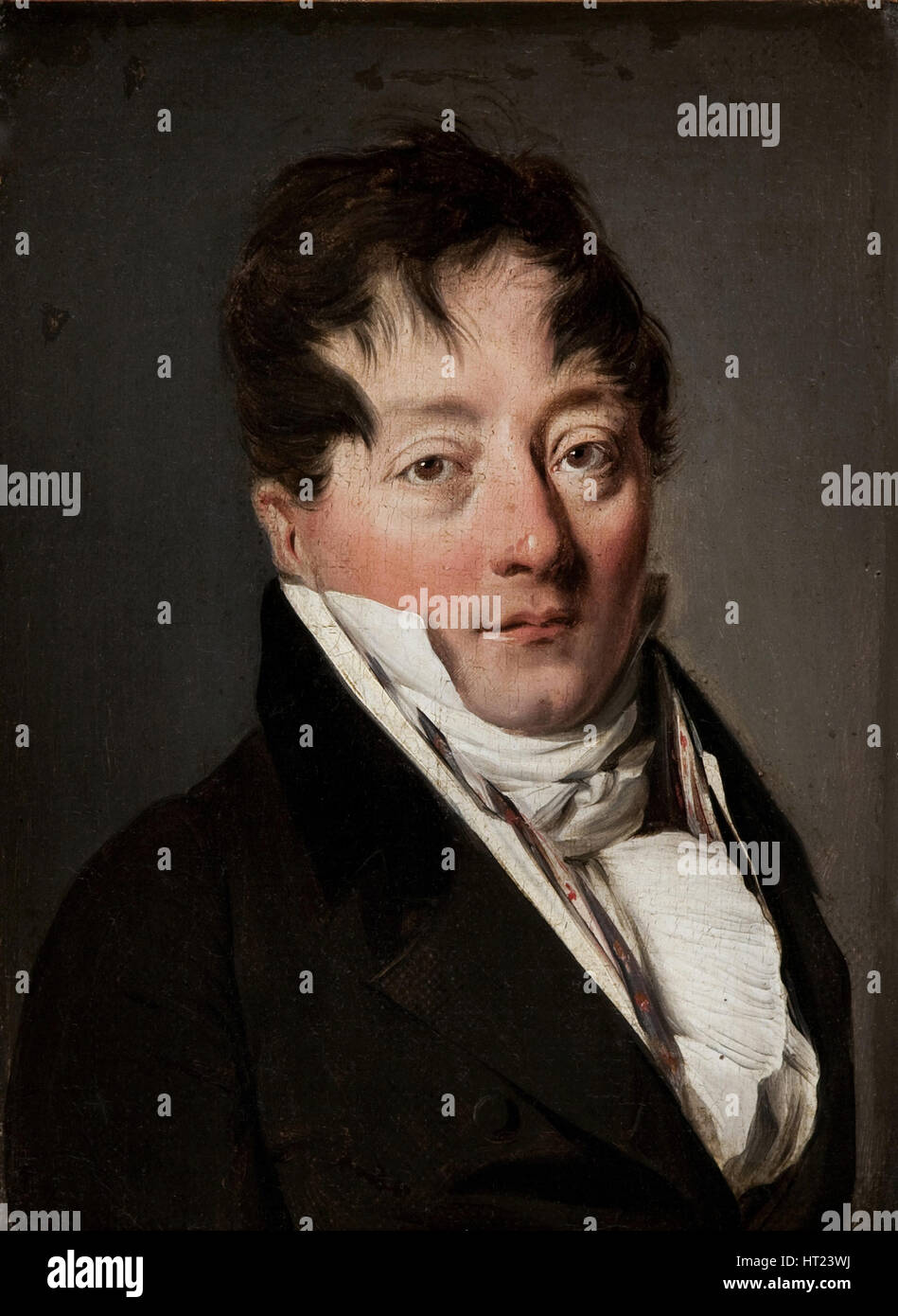 Portrait of Alexandre Balthazar Laurent Grimod de la Reynière (1758-1837). Artist: Boilly, Louis-Léopold (1761-1845) Stock Photo
