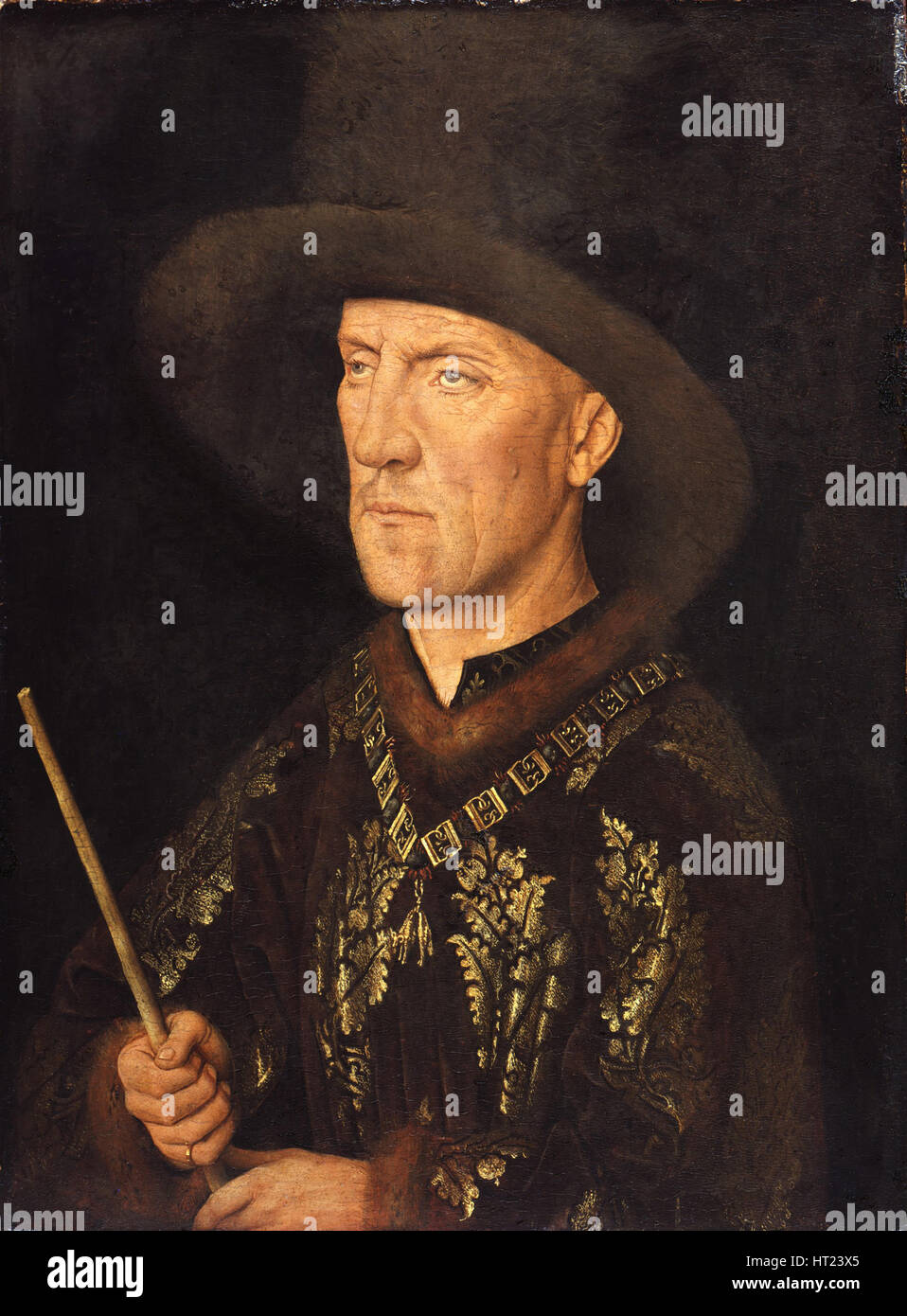 Portrait of Baudouin de Lannoy, ca 1435. Artist: Eyck, Jan van (1390-1441) Stock Photo