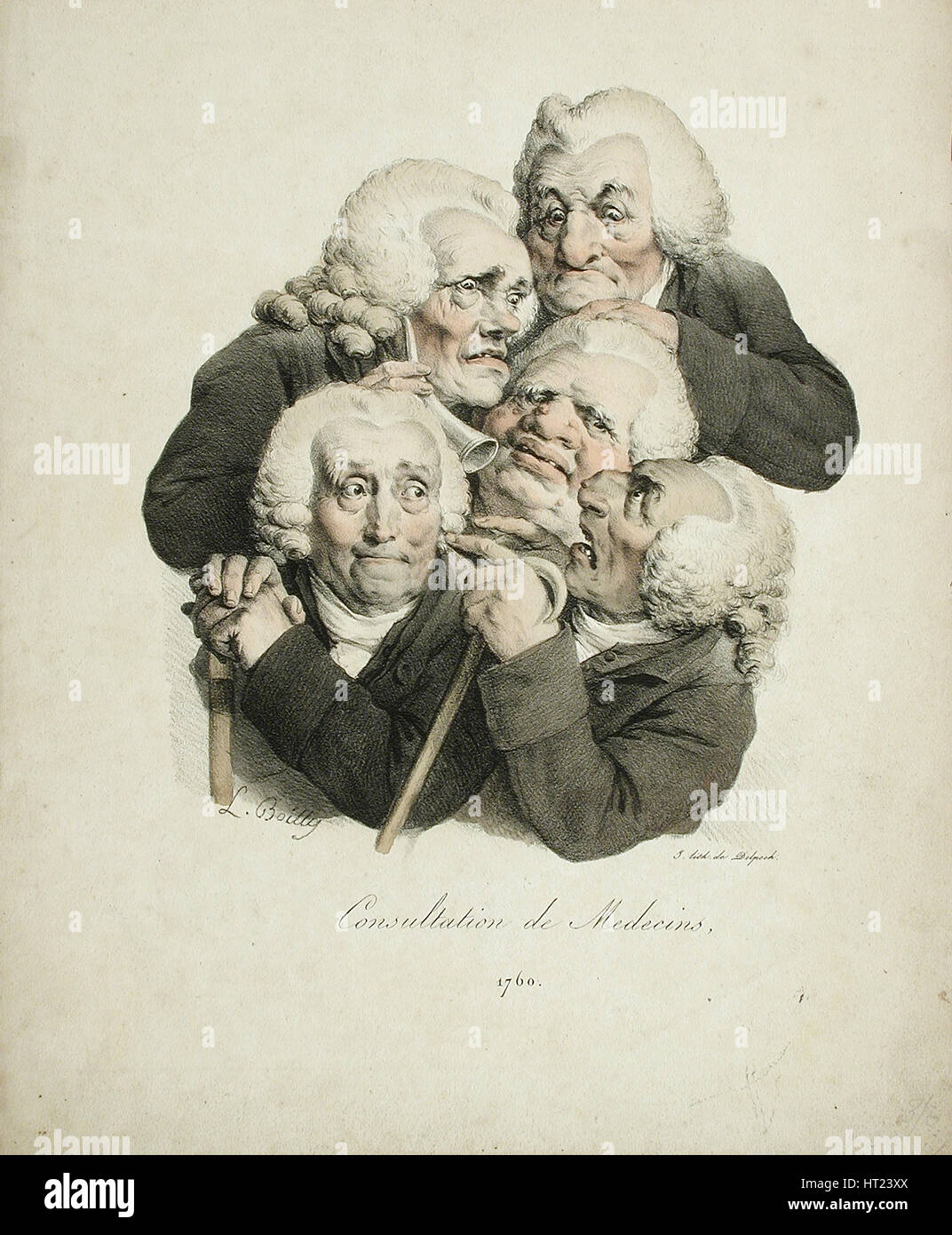 Consultation of Doctors, 1823. Artist: Boilly, Louis-Léopold (1761-1845) Stock Photo