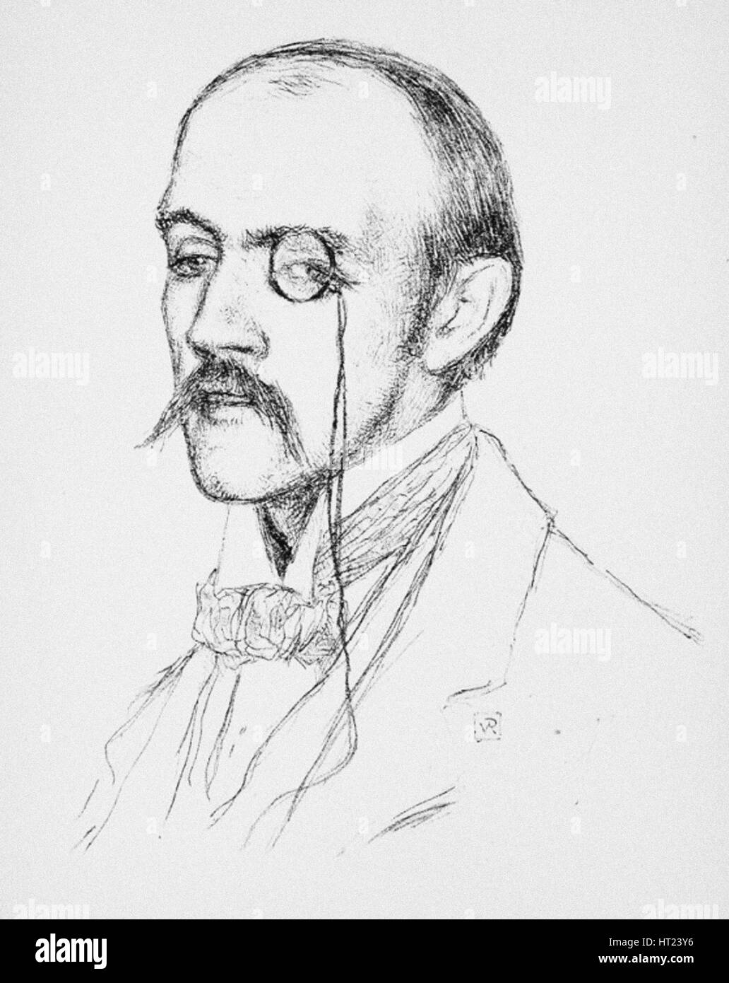 Portrait of Henri de Régnier, c. 1898. Artist: Rysselberghe, Théo van (1862-1926) Stock Photo