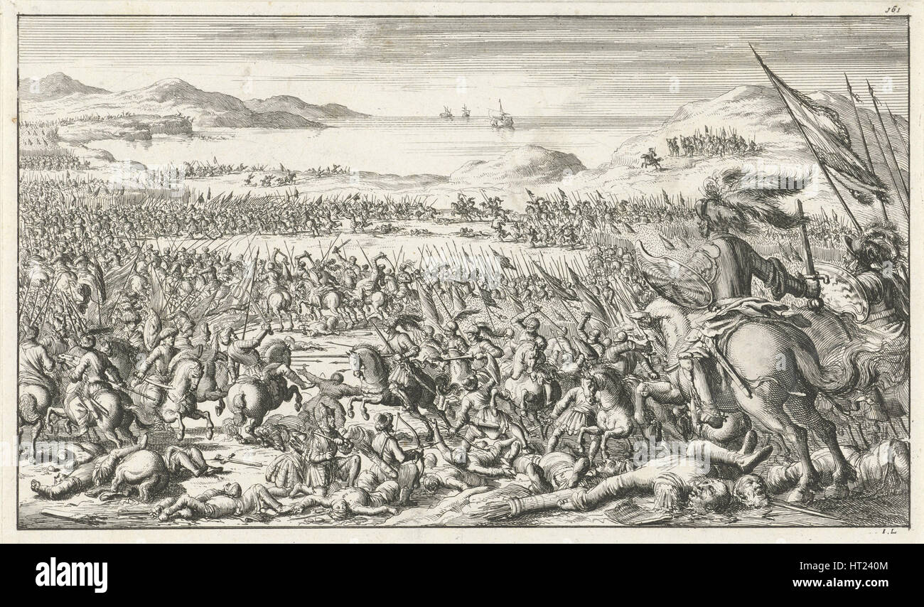 The Battle of Ascalon on August 12, 1099, 1683. Artist: Ten Hoorn, Timotheus (1644-1715) Stock Photo