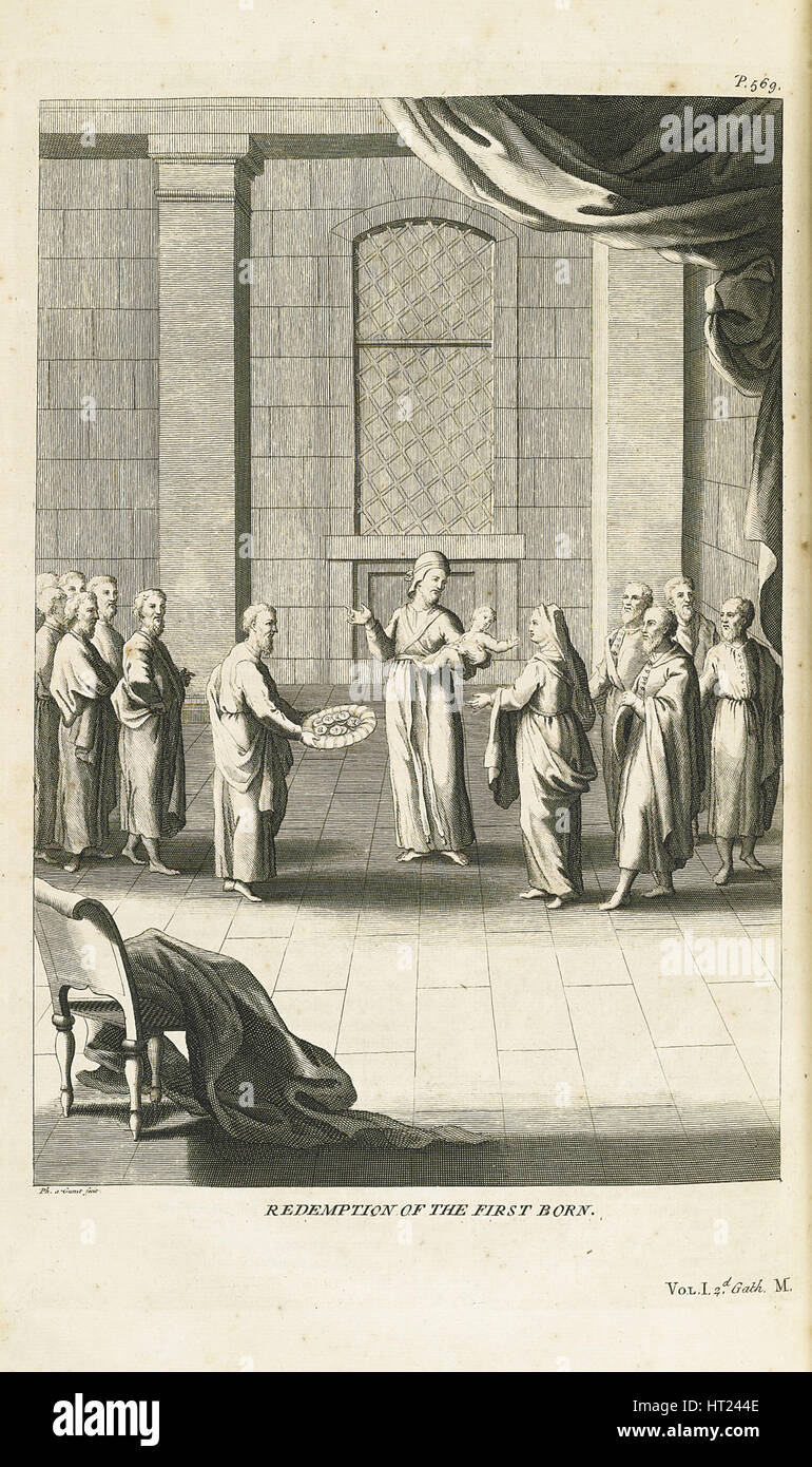 Redemption of the Firstborn Son, 1735-1739. Artist: Picart, Bernard (1673–1733) Stock Photo
