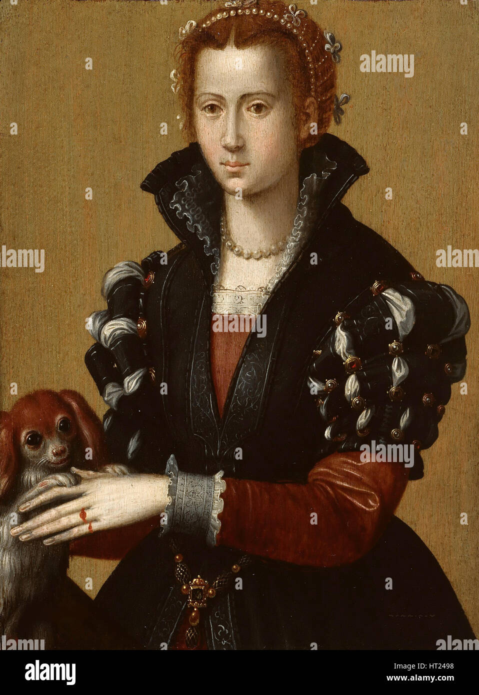 Portrait of Eleanor of Toledo (1522–1562), c. 1560. Artist: Allori, Alessandro (1535-1607) Stock Photo