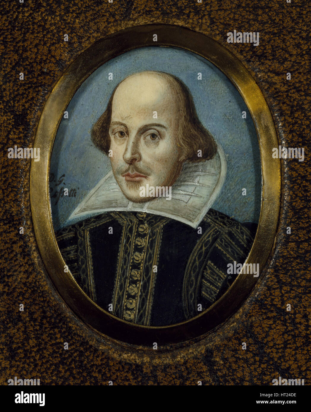 Portrait of William Shakespeare (1564-1616), ca 1865. Artist: Rossetti, Dante Gabriel (1828-1882) Stock Photo