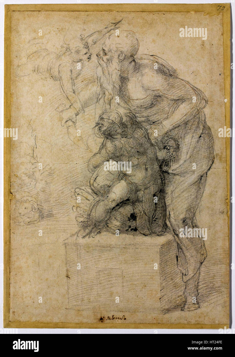 The Sacrifice of Isaac, c.1535. Artist: Buonarroti, Michelangelo (1475-1564) Stock Photo