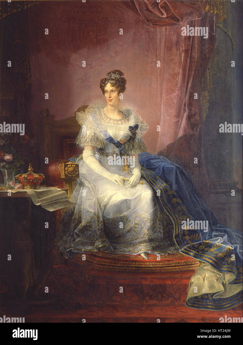 Portrait of Marie-Louise of Austria (1791-1847), Duchess of Parma, 1837-1839. Artist: Borghesi, Giovan Battista (1790-1846) Stock Photo