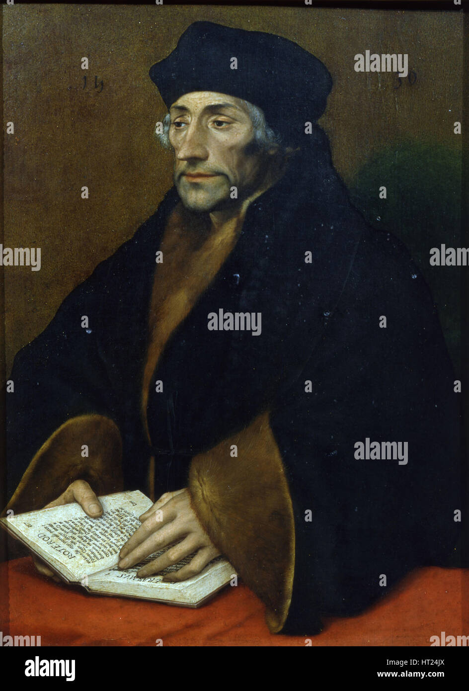 Portrait of Erasmus of Rotterdam (1467-1536), 1530. Artist: Holbein, Hans, the Younger (1497-1543) Stock Photo