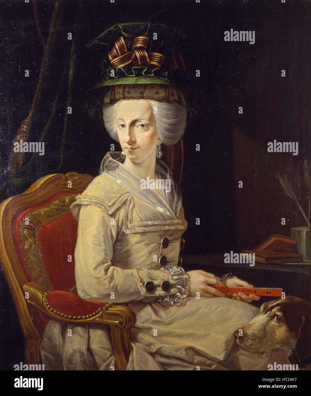Portrait of Maria Amalia of Austria (1746-1804), Duchess of Parma. Artist: Muzzi, Domenico (1742-1812) Stock Photo