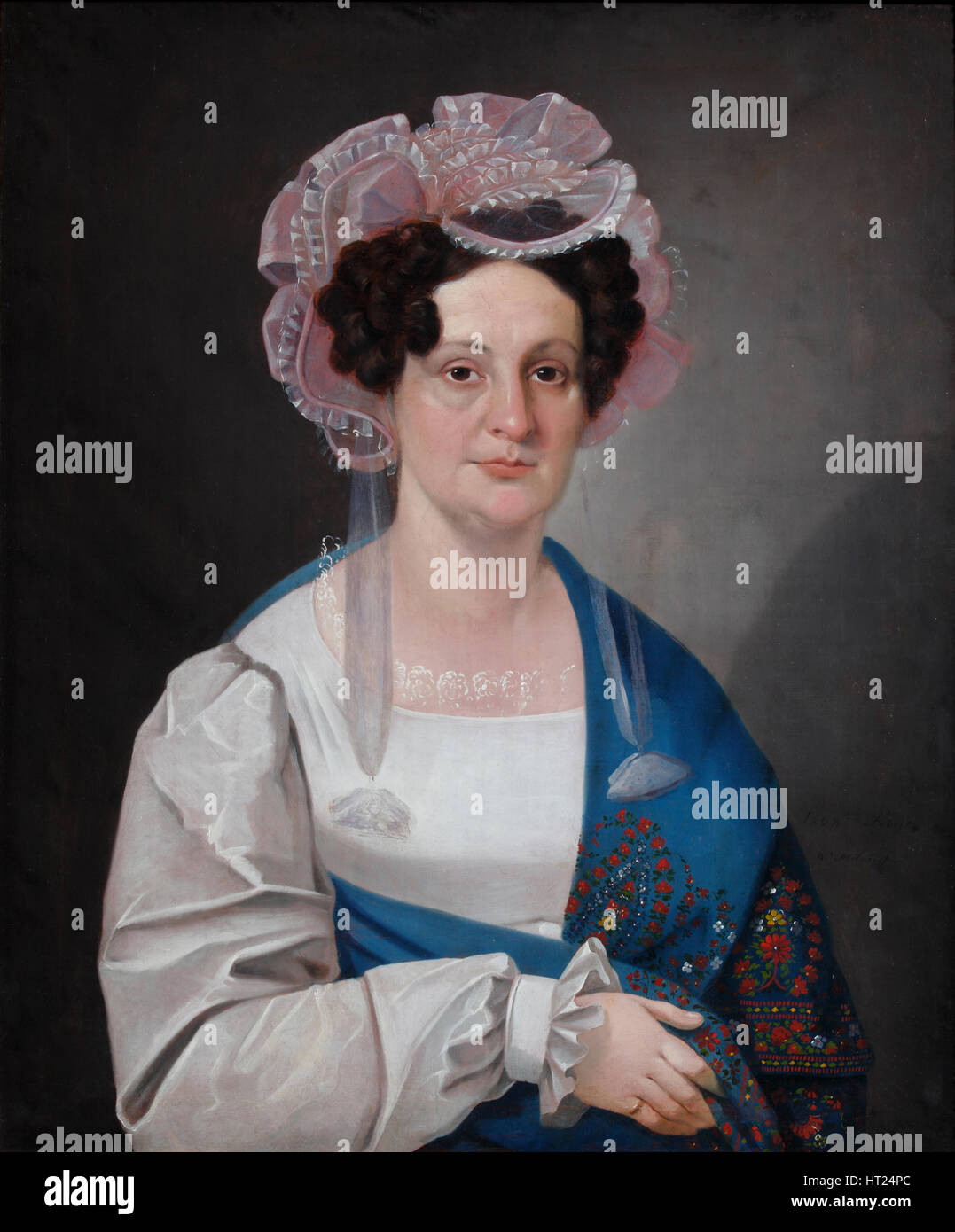 Portrait of Olga Matveevna Golovina, née Dashkova (1798-1840), 1828. Artist: Mylnikov, Nikolai Dmitrievich (1797-1842) Stock Photo
