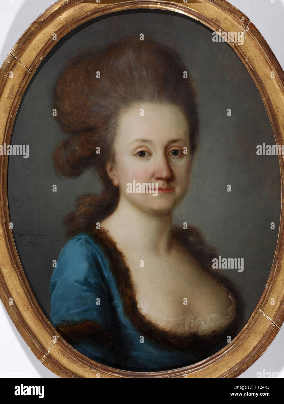 Portrait of Euphrosine Katharina von Bock, geb. von Stackelberg (1752-1821), 1780. Artist: Darbès, Joseph Friedrich August (1747-1810) Stock Photo