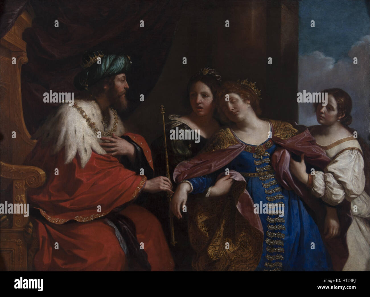 The story of Esther and Ahasuerus, 1639. Artist: Guercino (1591-1666) Stock Photo