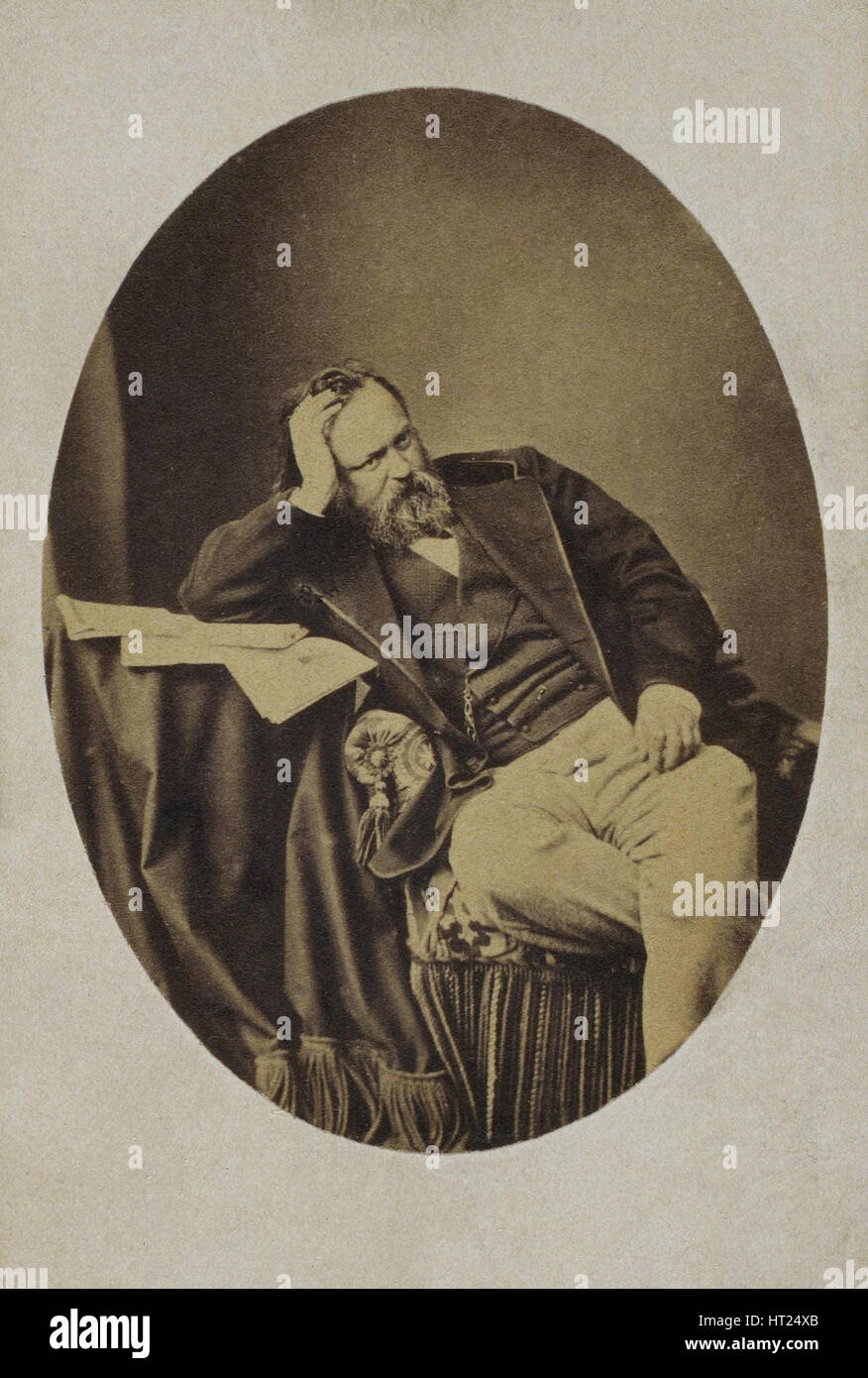 Portrait of Aleksandr Ivanovich Herzen (1812-1870), c. 1861. Artist: Levitsky, Sergei Lvovich (1819-1898) Stock Photo