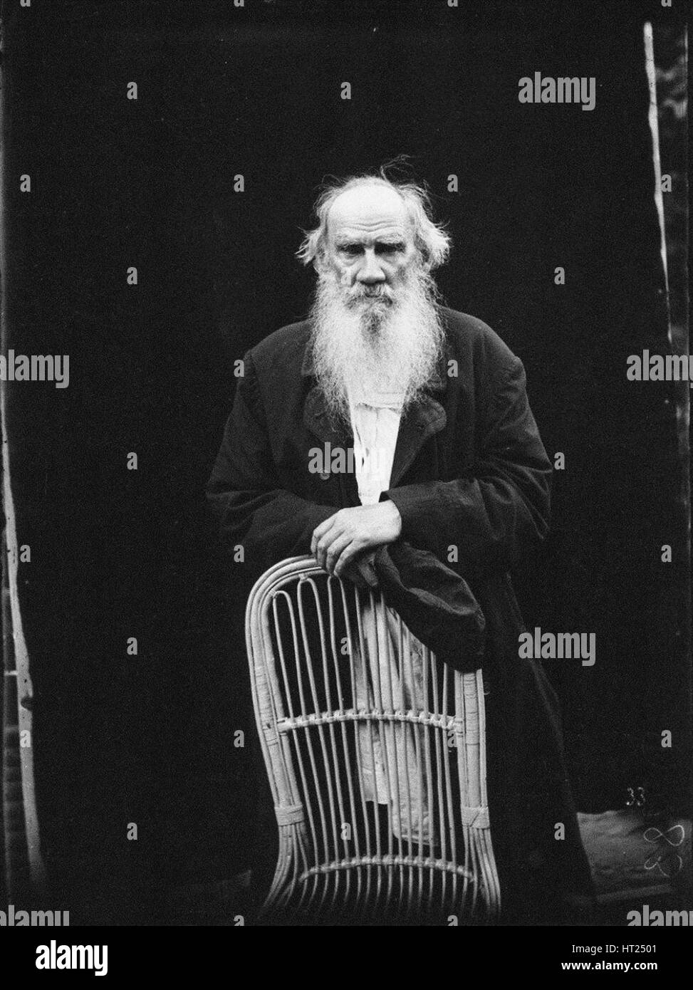 The author Leo Tolstoy, 1902. Artist: Bulla, Karl Karlovich (1853-1929) Stock Photo