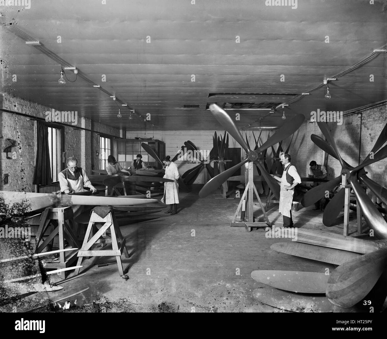 Aircraft manufacturing, Hampton & Sons Ltd works, 43 Belvedere Road, Lambeth, London, July 1916. Artist: H Bedford Lemere. Stock Photo