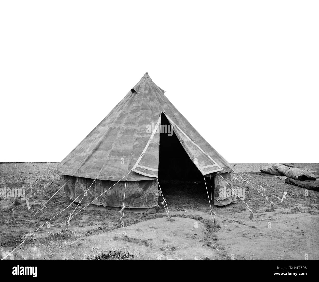 Conical canvas tent, Waring & Gllow factory, White City, London, August 1916. Artist: Adolph Augustus Boucher. Stock Photo
