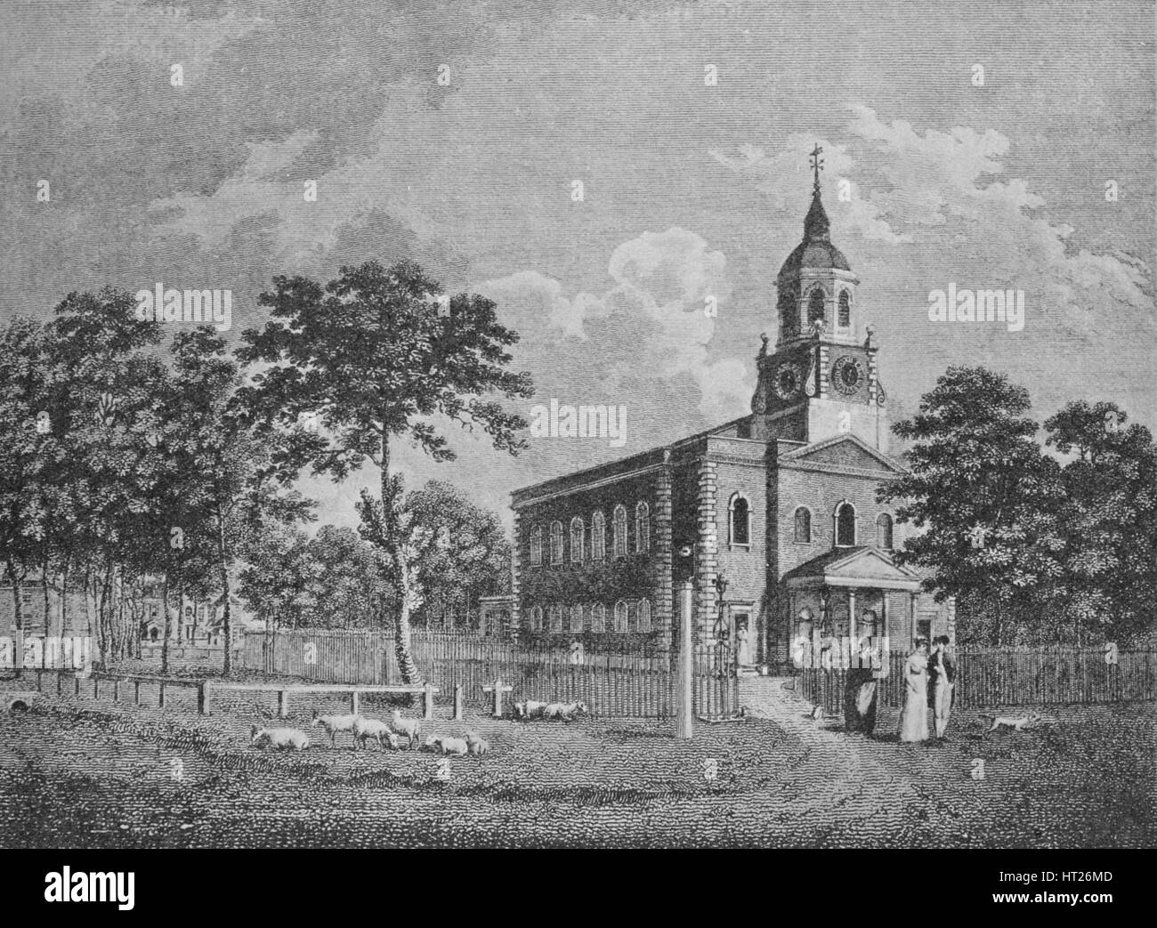 'Holy Trinity Church, Clapham', c1812, (1912). Artist: Unknown. Stock Photo