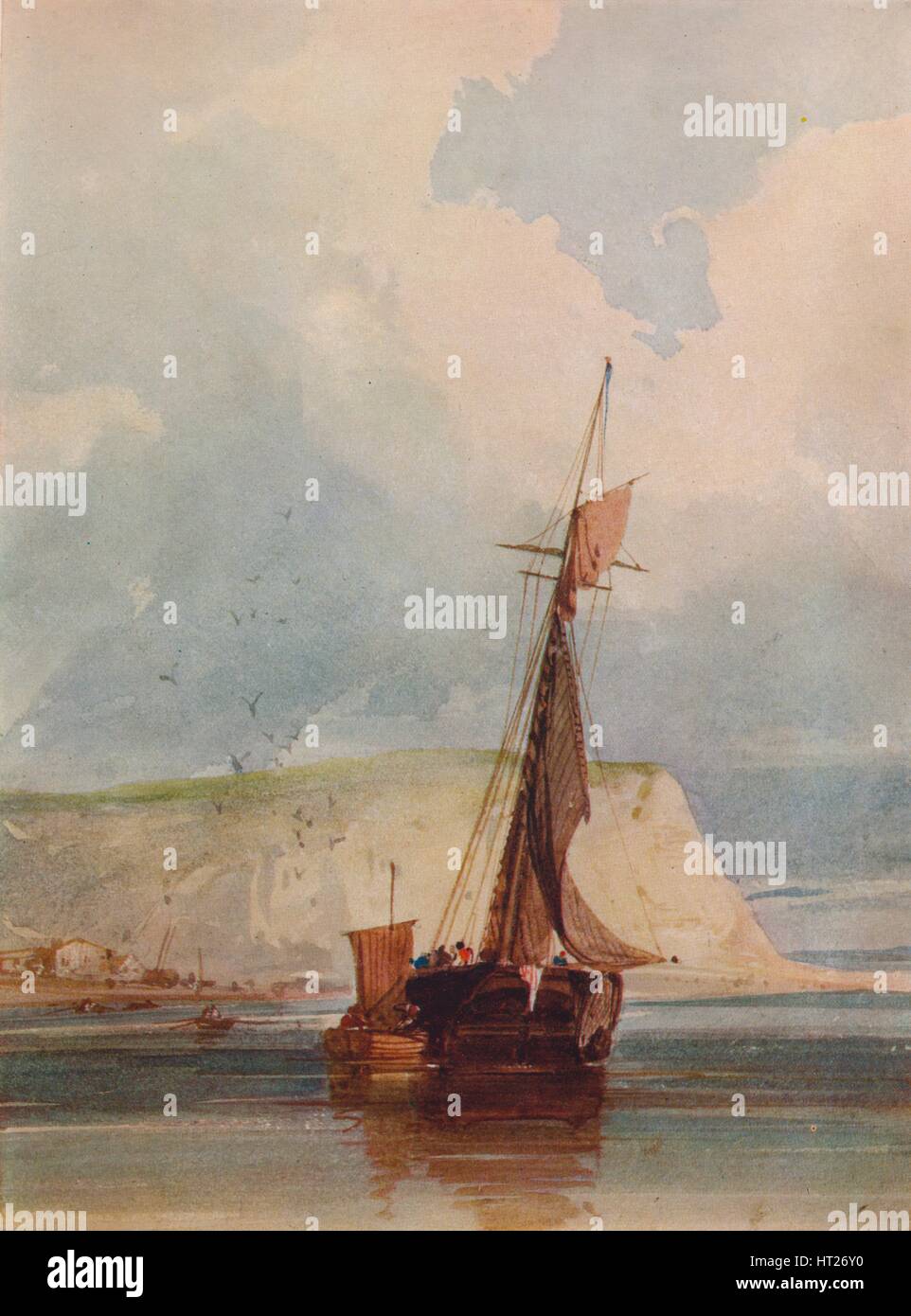 'Fishing Boats of the Headland', c1841. Artist: William Callow. Stock Photo