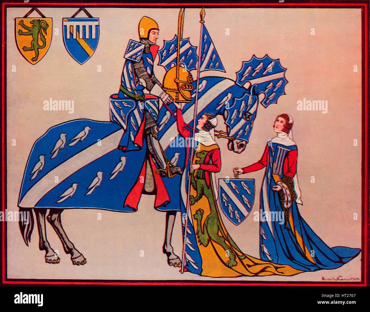 'Sir Geoffrey Luttrell, His Wife and DaughterInLaw', c1340', (1926