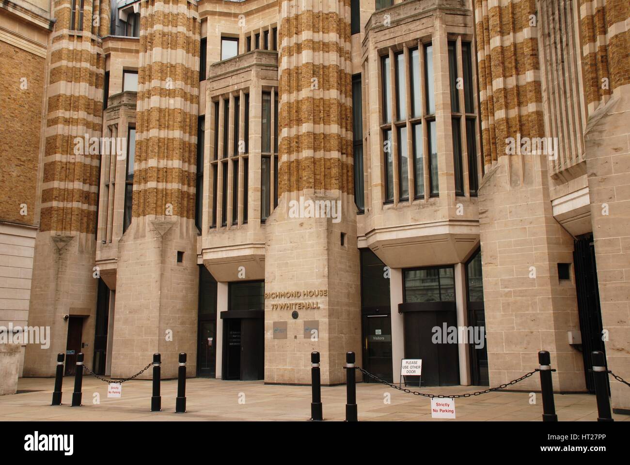 Exterior of Richmond House, headquarters of the Department of Health, in Whitehall, Westminster, London. Stock Photo
