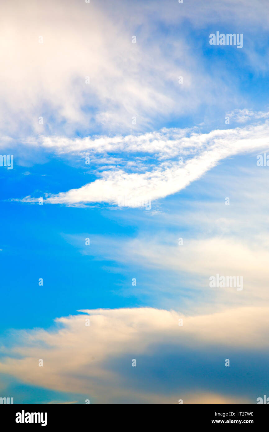 in the blue sky white soft clouds and abstract background Stock Photo ...