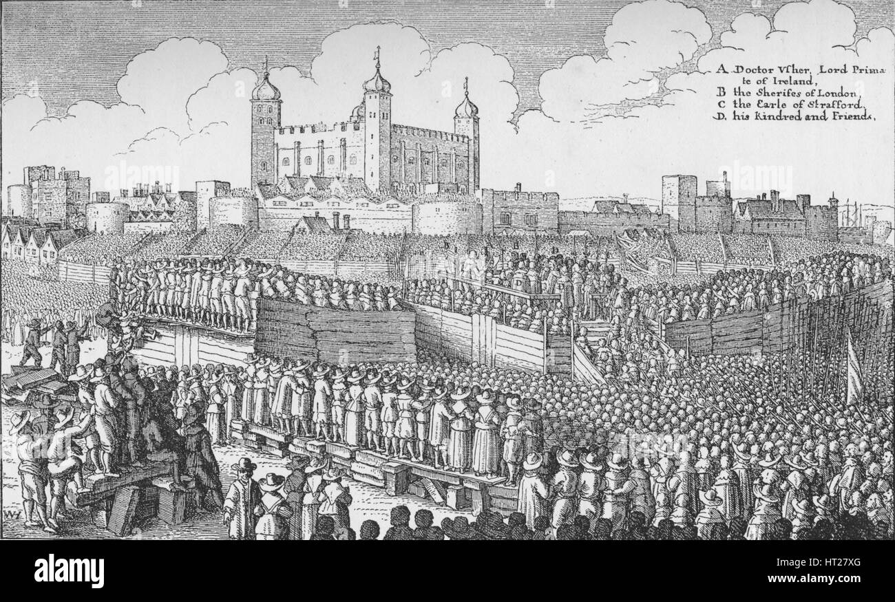 The execution of the Earl of Strafford on Tower Hill, London, 12 May 1641 (1903). Artist: Unknown. Stock Photo