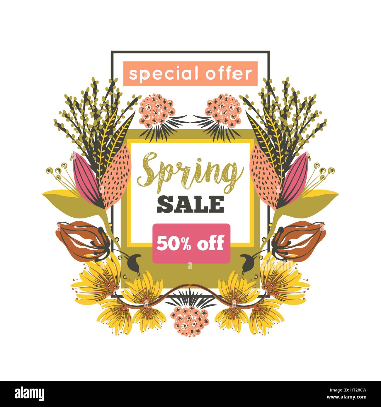 Spring Sale Special Offer Floral Decoration Flowers Around