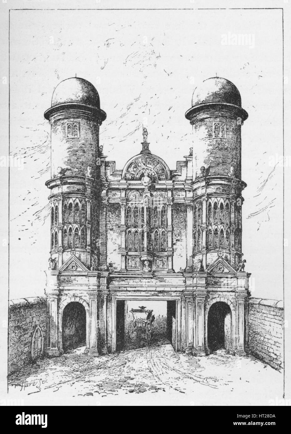 'The King Street Gate, Westminster, Demolished 1723', c1897. Artist: William Patten. Stock Photo