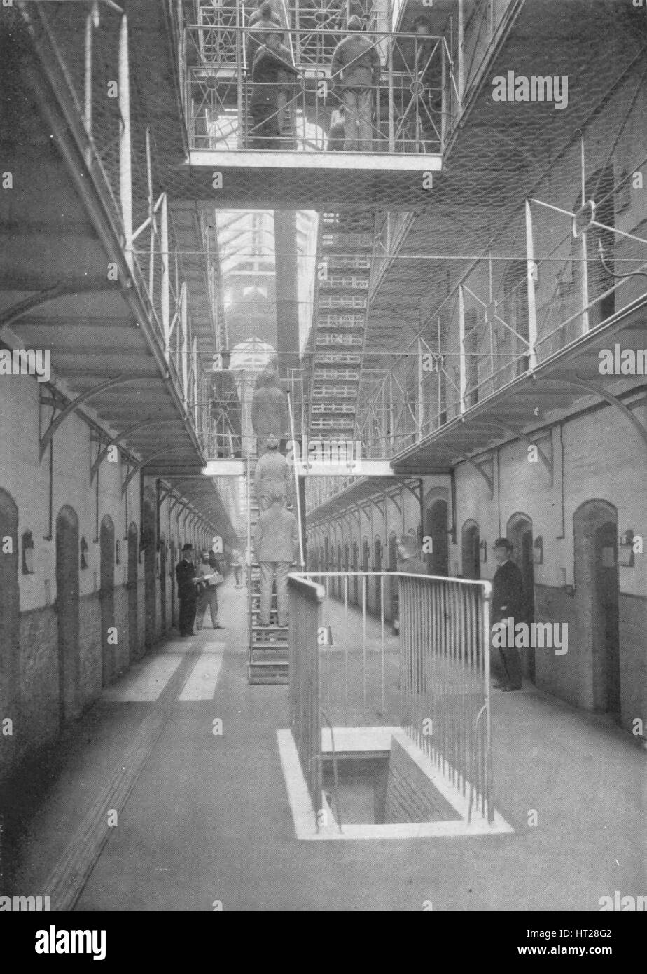 Prisoners going to dinner, Wormwood Scrubs Prison, London, c1903 (1903). Artist: Unknown. Stock Photo